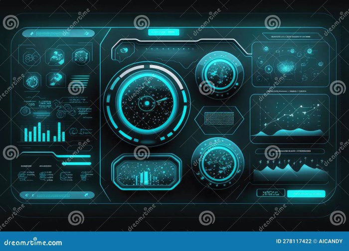 Modern Holographic Display of Futuristic Interface with Interactive ...